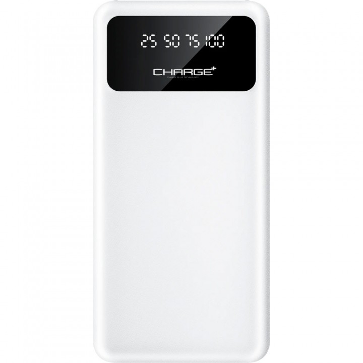 Beyaz 10000 mAh 4 Kademe LED Göstergeli Çift El Fenerli Promosyon Powerbank